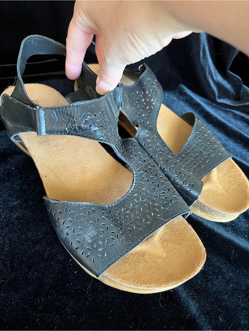 Propet Women’s Phoebe Sandals Black Leather Sz 12 XX (4E) Women’s